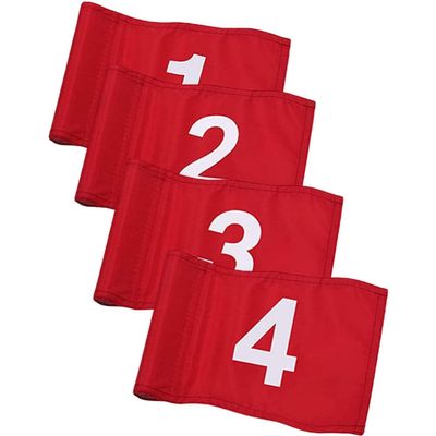 jojofuny 4Pcs Numbered Golf Flags for Putting Green Training Lightweight Wear-Resistant Nylon Pin Flags Golf Targeting Flags for Yard Practice and Accuracy Improvement