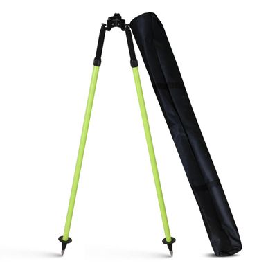 MUTOOP Pole Bipod for Surveying Equipment - Adjustable Aluminum Bipod for GPS Rover Prism Poles Total Station with Thumb Release and Carry Bag(Green)