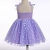 1st Birthday Dress for Baby Girl Toddler Kids First One Year Old Party Princess Dress 2nd 3rd Smash Cake Photo Shooting Spaghetti Straps Bowknot Love Heart Layered Tulle Tutu Dress Violet Heart 2-3T view 2