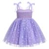 1st Birthday Dress for Baby Girl Toddler Kids First One Year Old Party Princess Dress 2nd 3rd Smash Cake Photo Shooting Spaghetti Straps Bowknot Love Heart Layered Tulle Tutu Dress Violet Heart 2-3T view 3