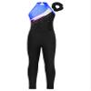 ranrann Kids Girls Shiny Ballet Dance Outfits Sleeveless Gymnastic Leotard with Shorts and Hair Band Tracksuit Unitards Blue&Black 12 Years view 3