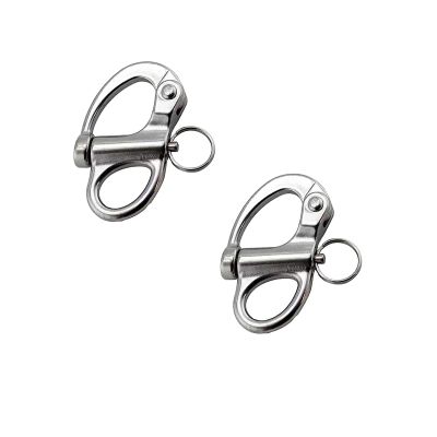 Shackle Quick Release Clip Stainless Steel Marine 316 Snap Shackle 2PCS Sailboat Rigging Shackle Mini Carabiner-35mm