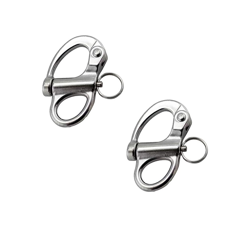Shackle Quick Release Clip Stainless Steel Marine 316 Snap Shackle 2PCS Sailboat Rigging Shackle Mini Carabiner-35mm