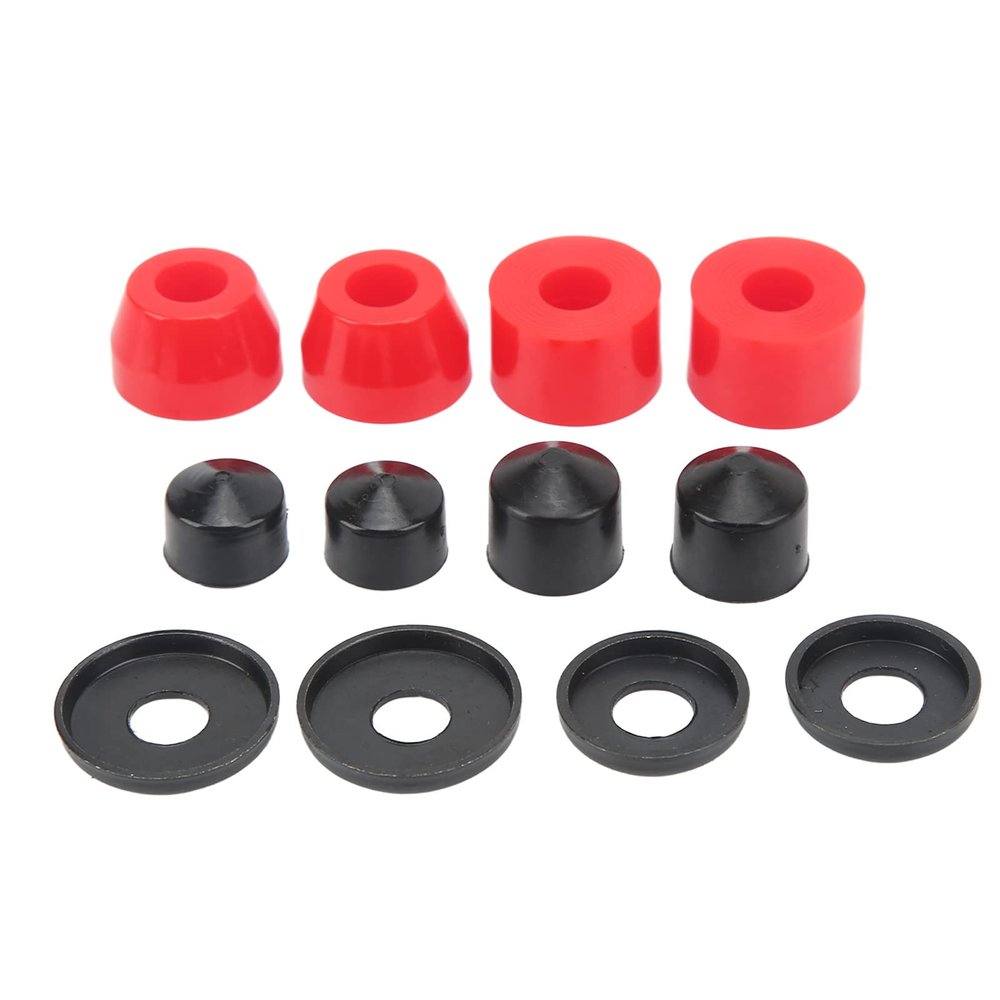 Skateboard Truck Bushings Set, PU Damping 90a Skateboard Replacement Bushings Skateboards Shock Kit Longboard Pivot Cups for 4 Wheel Skateboard(Red)