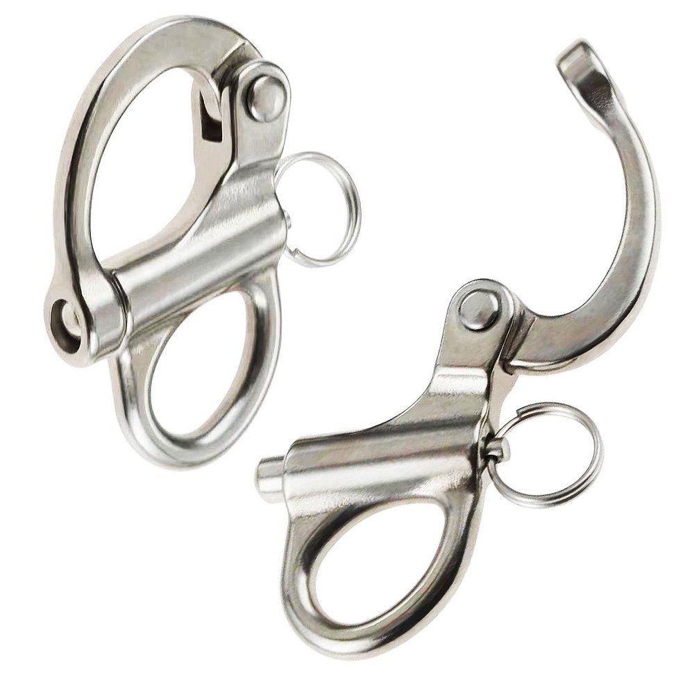 Snap Shackle Boat Quick Release Clip Stainless Steel 316 Snap Shackle 2PCS Mini Carabiner-69mm