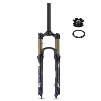 ZECHAO Mountain Bike Suspension Fork,100mm Travel Shoulder Control 26/27.5/29inches Bike Shock Absorber Forks 9mm Axle Quick Release Outdoor (Color : Gold-Straight, Size : 27.5inch)