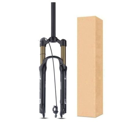 ZECHAO 1-1/8" Mountain Bike Suspension Forks,Stroke 120mm Air Fork 26/27.5/29in Disc Brake 9 * 100mm Magnesium Alloy Bike Fork Outdoor (Color : Gold-Remote Lock, Size : 26inch)