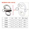 Quick Release Clip Stainless Steel 316 Snap Shackle 2PCS Sailboat Rigging Shackle Swivel Eye Mini Carabiner-52mm view 3