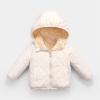 Baby Girls Boys' Winter Fleece Jackets With Hooded Toddler Cotton Dress Warm Lined Coat Outer (White, 12-18 Months) view 2