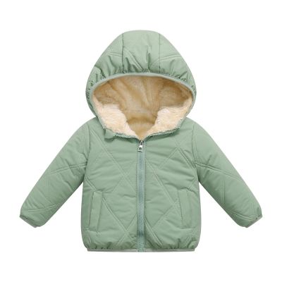 Baby Girls Boys' Winter Fleece Jackets With Hooded Toddler Cotton Dress Warm Lined Coat Outer (Green, 5-6 Years)