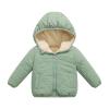 Baby Girls Boys' Winter Fleece Jackets With Hooded Toddler Cotton Dress Warm Lined Coat Outer (Green, 5-6 Years) view 1