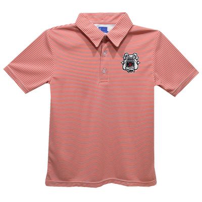 Vive La Fete Fresno State Polo Shirts for Boys 100% Polyester - Embroidered Stripes Short Sleeve Polo Boys Shirt Red Stripes Short Sleeve Polo Boys Shirt