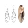 14K Gold Plated 925 Silver Hoop Earrings for Women, Hypoallergenic with Teardrop Diamond Linear Drop, Festival Gift (Silver) view 1