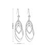 14K Gold Plated 925 Silver Hoop Earrings for Women, Hypoallergenic with Teardrop Diamond Linear Drop, Festival Gift (Silver) view 3