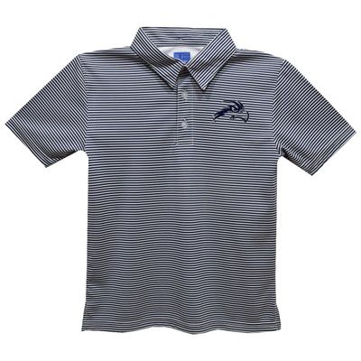 University of North Florida Polo Shirts for Boys 100% Polyester - Embroidered Stripes Short Sleeve Polo Boys Shirt Navy Stripes Short Sleeve Polo Boys Shirt