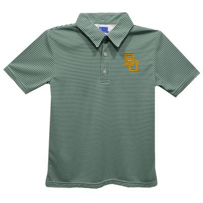 Vive La Fete Baylor Bears Polo Shirts for Boys 100% Polyester - Embroidered Stripes Short Sleeve Polo Boys Shirt Green Stripes Short Sleeve Polo Boys Shirt