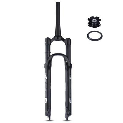 ZECHAO Mountain Bike Suspension Fork,100mm Travel Shoulder Control 26/27.5/29inches Bike Shock Absorber Forks 9mm Axle Quick Release Outdoor (Color : Balck-Tapered, Size : 26inch)