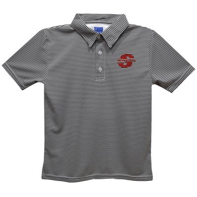 Vive La Fete California State University Stanislaus Polo Shirts for Boys 100% Polyester - Embroidered Stripes Short Sleeve Polo Boys Shirt Black Stripes Short Sleeve Polo Boys Shirt