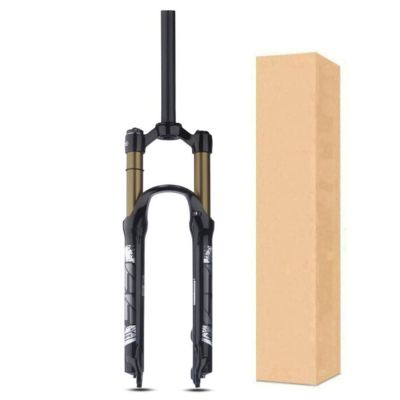 ZECHAO 1-1/8" Mountain Bike Suspension Forks,Stroke 120mm Air Fork 26/27.5/29in Disc Brake 9 * 100mm Magnesium Alloy Bike Fork Outdoor (Color : Gold-Manual Lock, Size : 26inch)