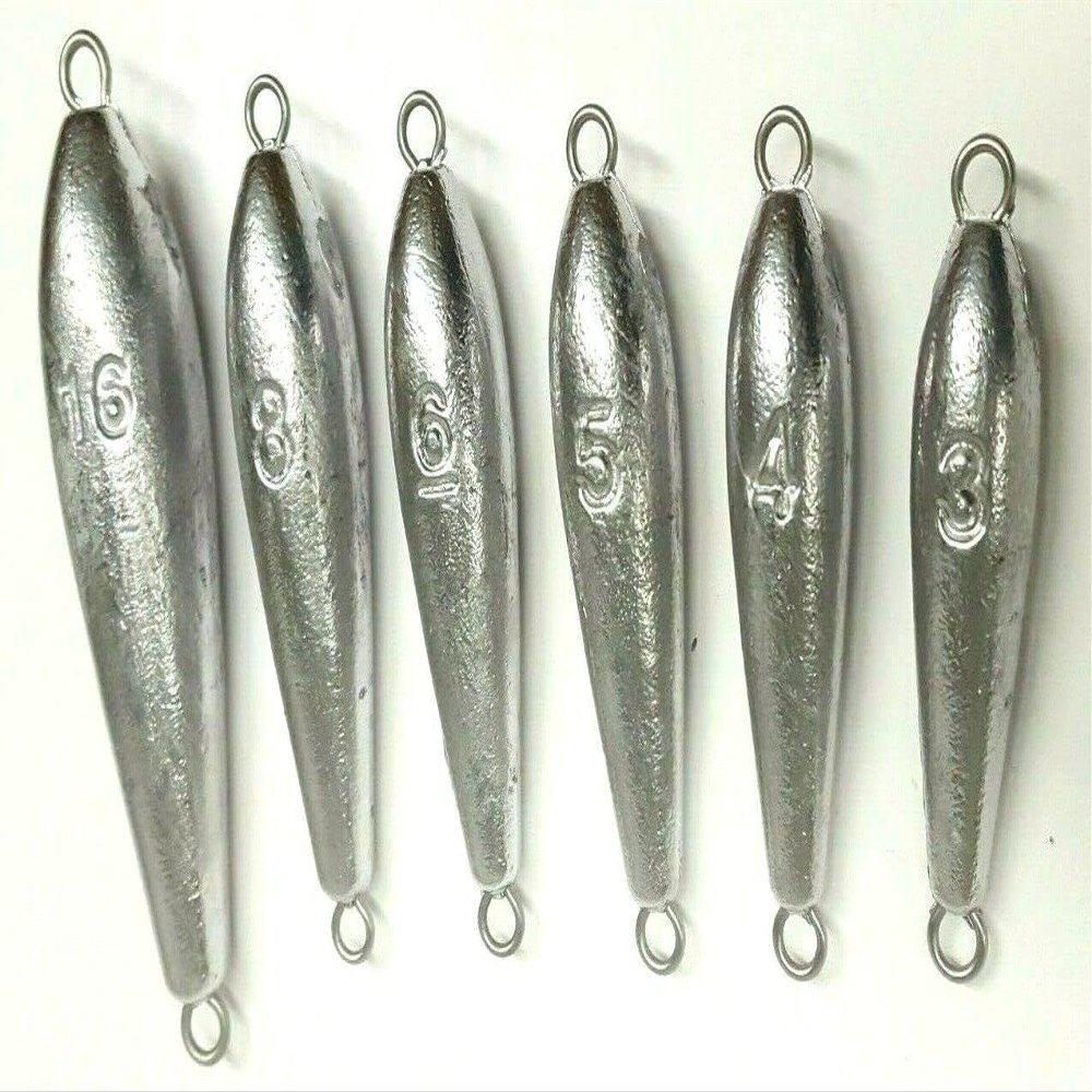 10 Straight Inline Trolling Torpedo Sinker Fishing Weight Lures -Choose Size (16oz)