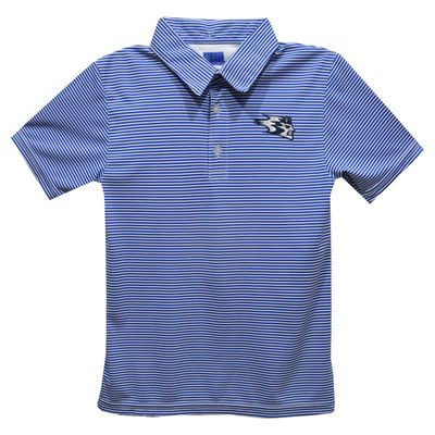 Vive La Fete University of Wisconsin Stout Polo Shirts for Boys 100% Polyester - Embroidered Stripes Short Sleeve Polo Boys Shirt Navy Stripes Short Sleeve Polo Boys Shirt
