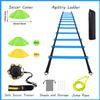 Soccer Agility Training Equipment Set, Soccer Accessories 12 Rung 20Ft Agility Ladder, 12 Disc Cones, Solo Soccer Trainer, Jump Rope - Speed Training Equipment Gifts for boy view 3
