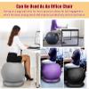 Exercise Ball Chair with Resistance Band Stability Base Ring, Balance Ball Posture Chair for Yoga, Fitness, Pilates, Pregnancy and Physical Therapy ( Color : Grey , Size : 65cm (Height 160-165cm) ) view 4