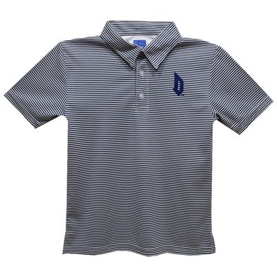Vive La Fete Duquesne University Polo Shirts for Boys 100% Polyester - Embroidered Stripes Short Sleeve Polo Boys Shirt Navy Stripes Short Sleeve Polo Boys Shirt
