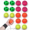 4/8/16 Pack 2.36 Inch Wrist Return Ball Wristband Balls Rubber Rebound Bouncy Sport Ball (Basketball, Baseball, Soccer,Tennis) on Elastic String Wrist Exercise or Play,Gift Toy for Kids Teens Adults view 1