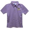 University of Wisconsin Stevens Point Polo Shirts for Boys 100% Polyester - Embroidered Stripes Short Sleeve Polo Boys Shirt Purple Stripes Short Sleeve Polo Boys Shirt view 1