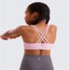 CRZ YOGA Girls Butterluxe Cross Back Sports Bra Pink Peony X-Large view 2