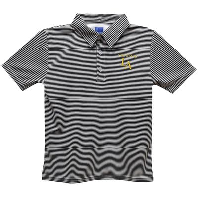 Vive La Fete California State University Los Angeles Polo Shirts for Boys 100% Polyester - Embroidered Stripes Short Sleeve Polo Boys Shirt Black Stripes Short Sleeve Polo Boys Shirt