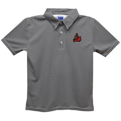 Vive La Fete California State University Northridge Polo Shirts for Boys 100% Polyester - Embroidered Stripes Short Sleeve Polo Boys Shirt Black Stripes Short Sleeve Polo Boys Shirt