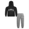 Fldy Teen Boys Sweatsuit Set Active Hoodie Sweatshirt Jogger Sweatpants Outfit Running Training Gym Uniform Tracksuit Black&Gray 5-6 Years view 1