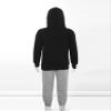 Fldy Teen Boys Sweatsuit Set Active Hoodie Sweatshirt Jogger Sweatpants Outfit Running Training Gym Uniform Tracksuit Black&Gray 5-6 Years view 4