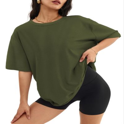 ATHMILE Plus Size Maternity Womens Oversized T Shirts Capsule Wardrobe Tops Gym Clothes Workout Tops Summer Spring Tops 2026 ArmyGreen 3XL