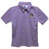East Carolina Pirates Polo Shirts for Boys 100% Polyester - Embroidered Stripes Short Sleeve Polo Boys Shirt Purple Stripes Short Sleeve Polo Boys Shirt view 1