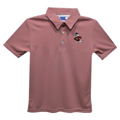 South Carolina State University Polo Shirts for Boys 100% Polyester - Embroidered Stripes Short Sleeve Polo Boys Shirt Maroon Stripes Short Sleeve Polo Boys Shirt