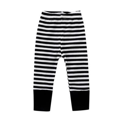 Infant Newborn Baby Boys Girls Striped Patchwork Pants Trousers Leggings Outfits Clothes Green (Black, 0-6 Months)