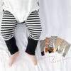 Infant Newborn Baby Boys Girls Striped Patchwork Pants Trousers Leggings Outfits Clothes Green (Black, 0-6 Months) view 2