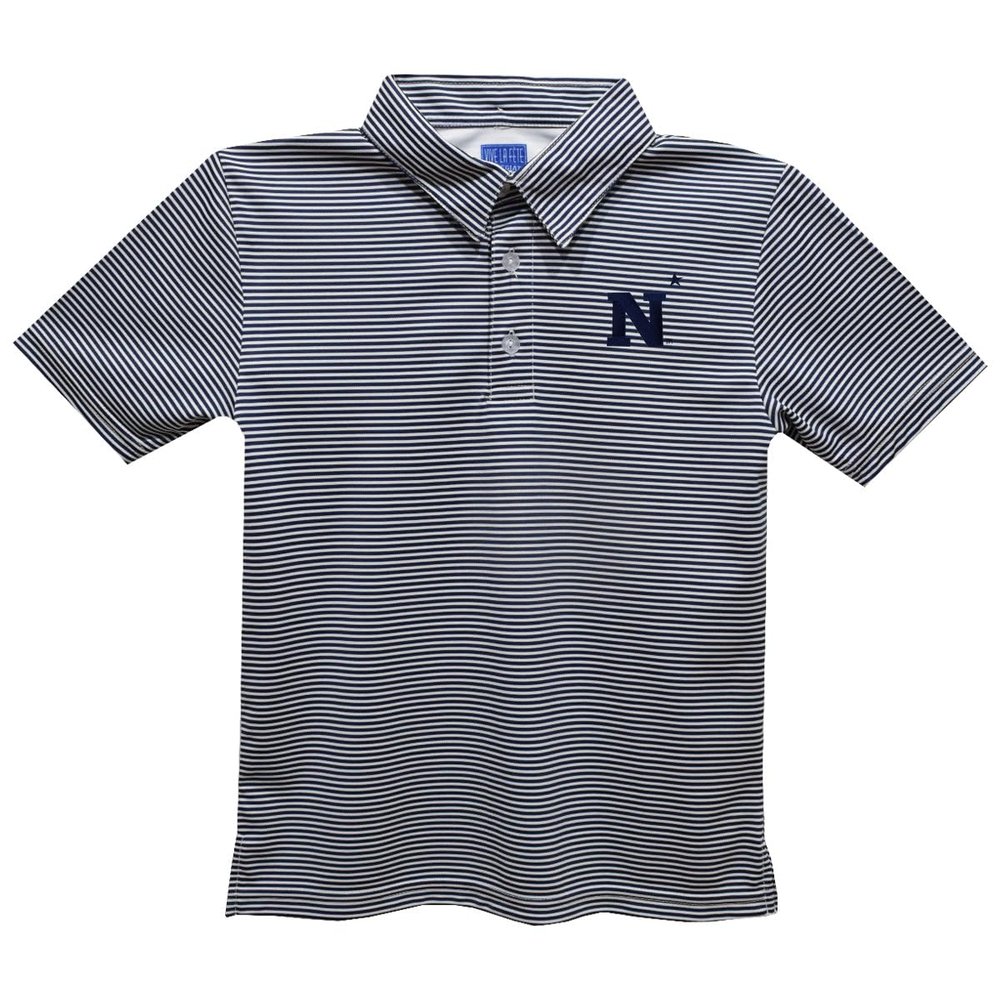 Vive La Fete Us Naval Academy Polo Shirts for Boys 100% Polyester - Embroidered Stripes Short Sleeve Polo Boys Shirt Navy Stripes Short Sleeve Polo Boys Shirt
