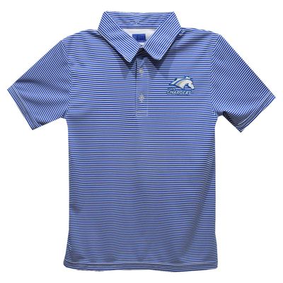 Alabama at Huntsville University Polo Shirts for Boys 100% Polyester - Embroidered Stripes Short Sleeve Polo Boys Shirt Royal Stripes Short Sleeve Polo Boys Shirt