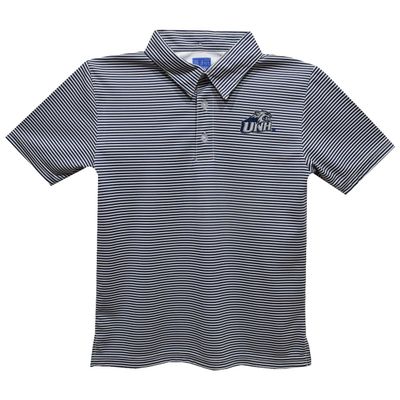 Vive La Fete University of New Hampshire Polo Shirts for Boys 100% Polyester - Embroidered Stripes Short Sleeve Polo Boys Shirt Navy Stripes Short Sleeve Polo Boys Shirt