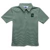 University of North Carolina - Charlotte Polo Shirts for Boys 100% Polyester - Embroidered Stripes Short Sleeve Polo Boys Shirt Green Stripes Short Sleeve Polo Boys Shirt view 1