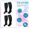Hillban 2 Pair Plus Size Calf Zipper Compression Socks 15 to 20 Mmhg Open Toe Compression Stockings for Overweight Women Men(3 XL,Nude) view 4