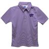 Kansas State University Polo Shirts for Boys 100% Polyester - Embroidered Stripes Short Sleeve Polo Boys Shirt Purple Stripes Short Sleeve Polo Boys Shirt view 1