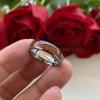 Jewelry Men Women Wedding Band Wood Inlay Domed Engagement Ring I Love You Engraved Comfort Fit Tungsten Engraved 8.5 view 2