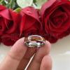 Jewelry Men Women Wedding Band Wood Inlay Domed Engagement Ring I Love You Engraved Comfort Fit Tungsten Engraved 8.5 view 3