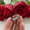 Jewelry Men Women Wedding Band Wood Inlay Domed Engagement Ring I Love You Engraved Comfort Fit Tungsten Engraved 8.5 view 4