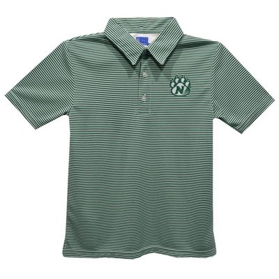 Vive La Fete Northwest Missouri State University Polo Shirts for Boys 100% Polyester - Embroidered Stripes Short Sleeve Polo Boys Shirt Green Stripes Short Sleeve Polo Boys Shirt